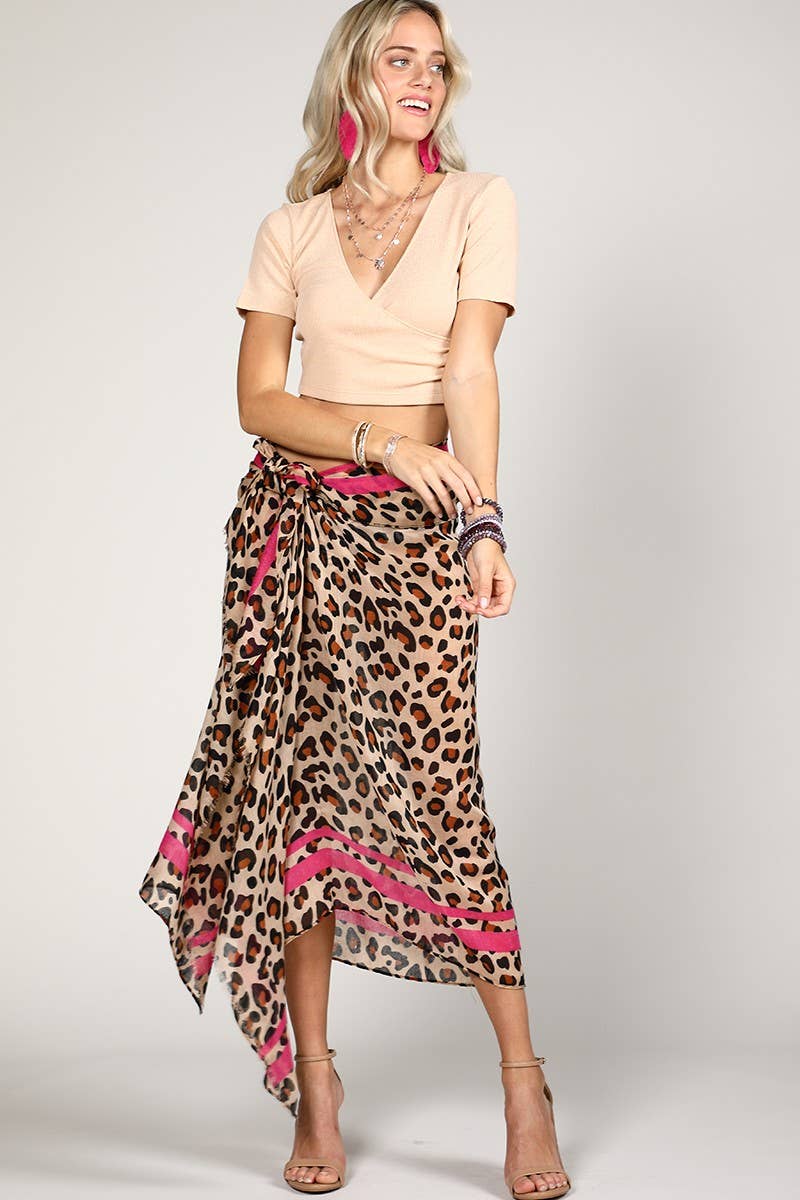 Renny Leopard Print Scarf