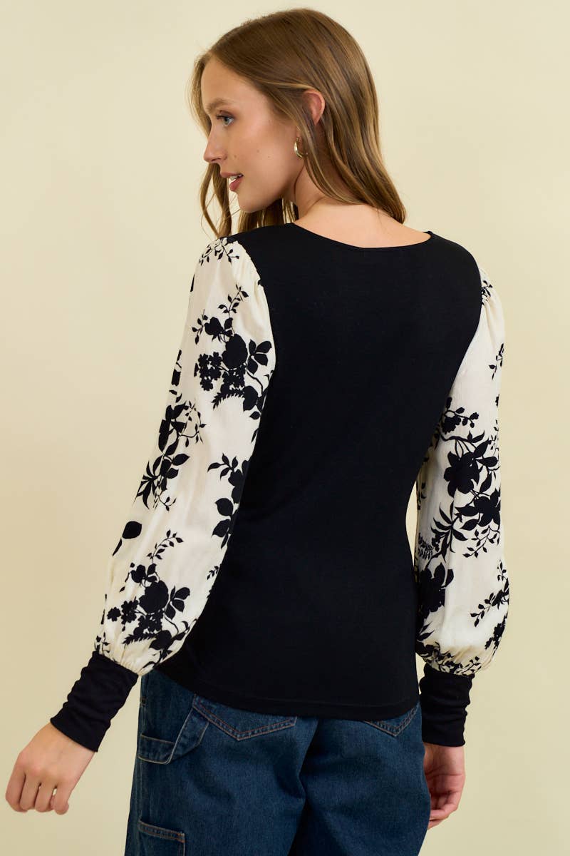 Logan Floral Sleeve Top