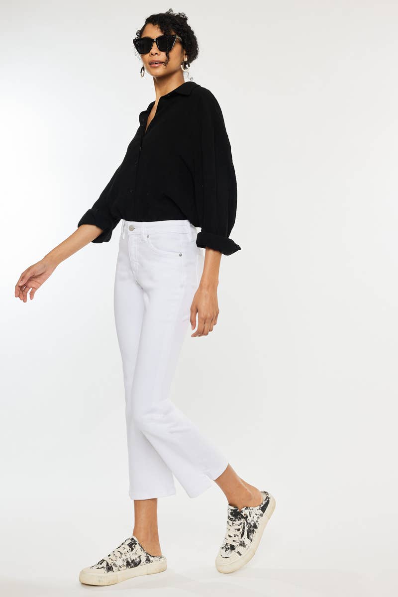 KANCAN Korina High Rise White Flare Jeans