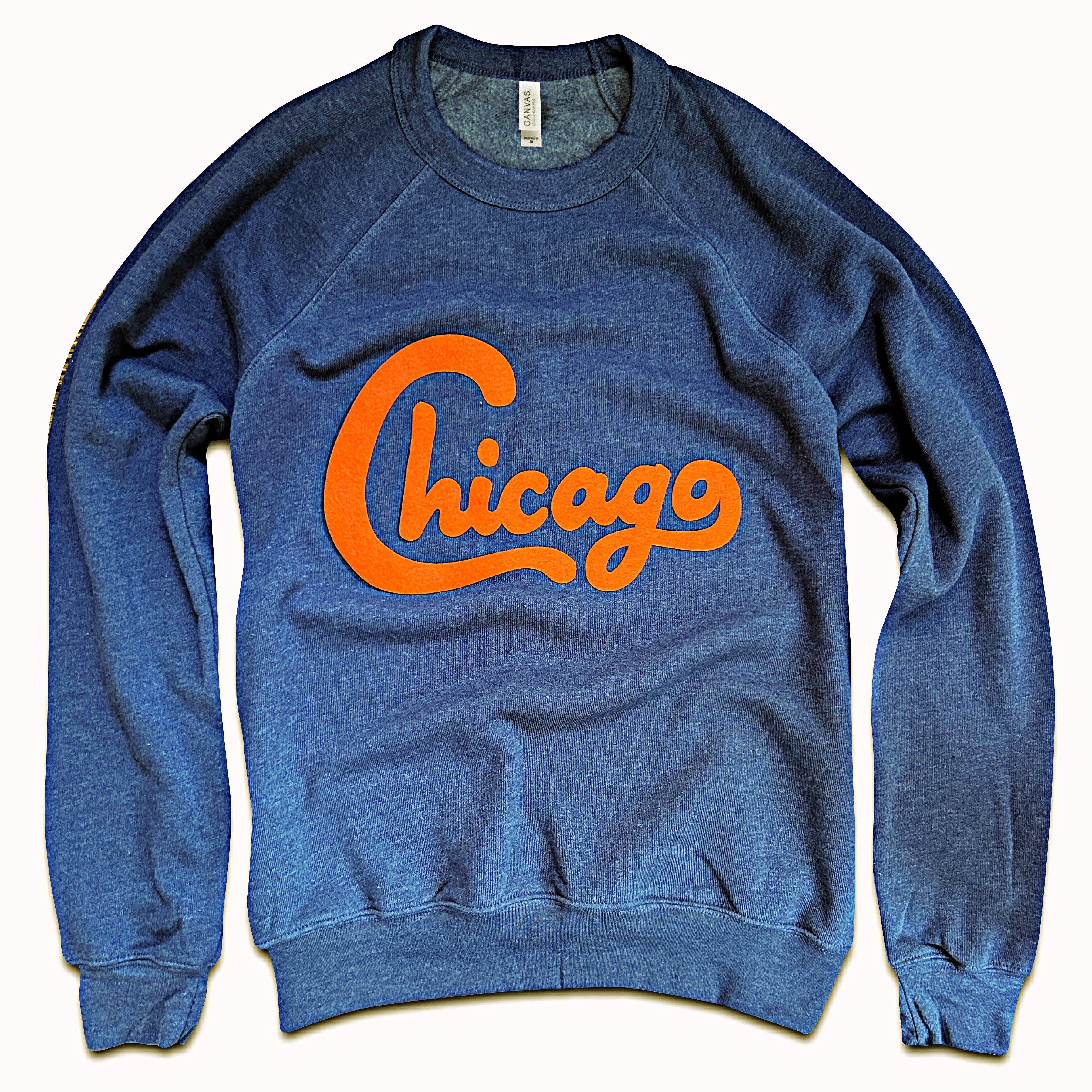 Chicago Football Felt Applique Crewneck Sweatshirt PREORDER