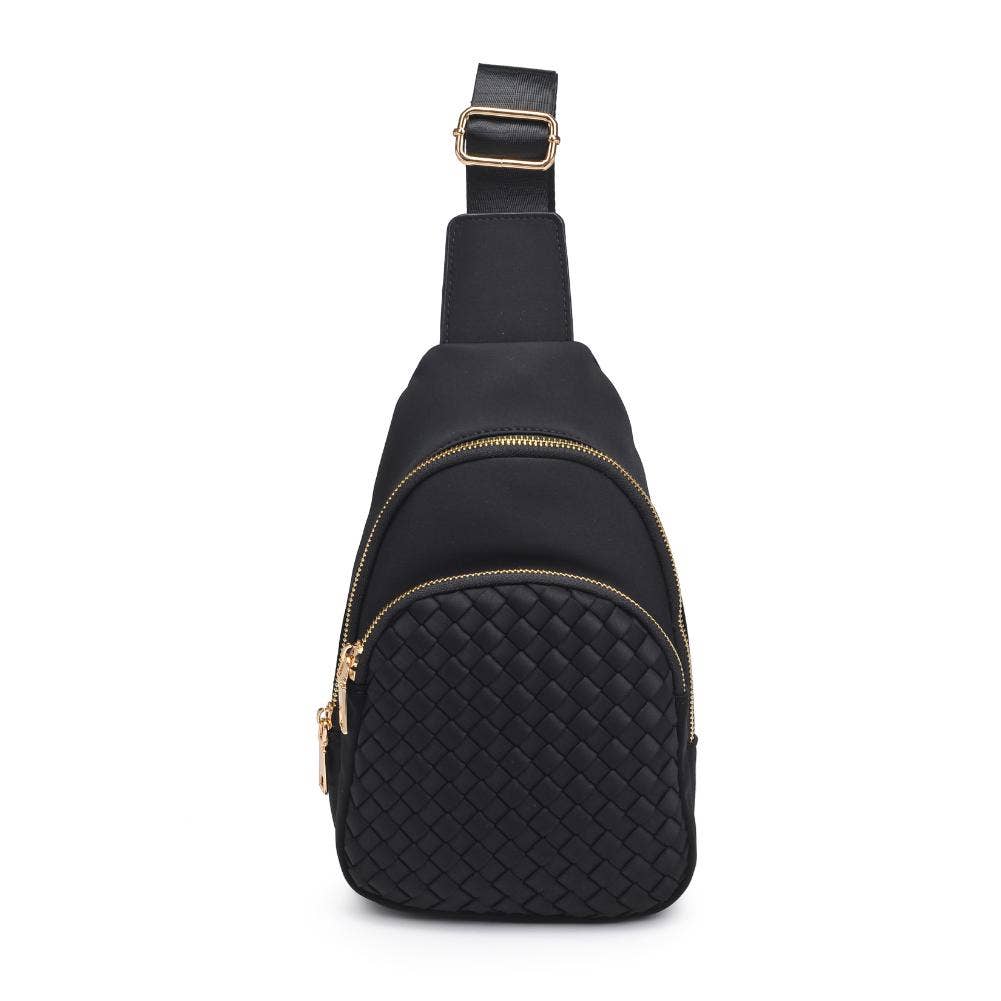 Hailey Woven Neoprene Sling Backpack