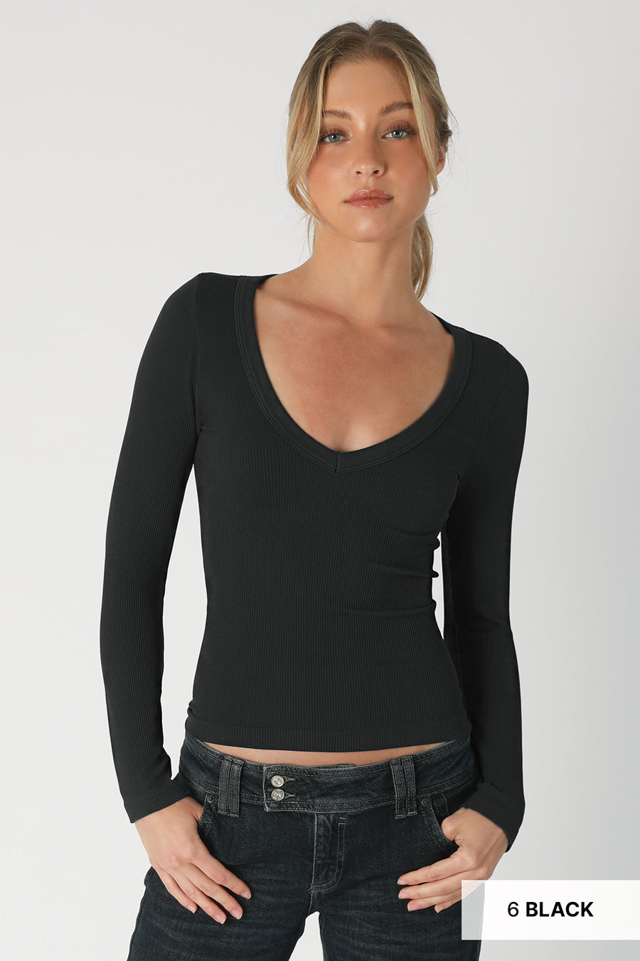 Nikibiki V Ribbed Top