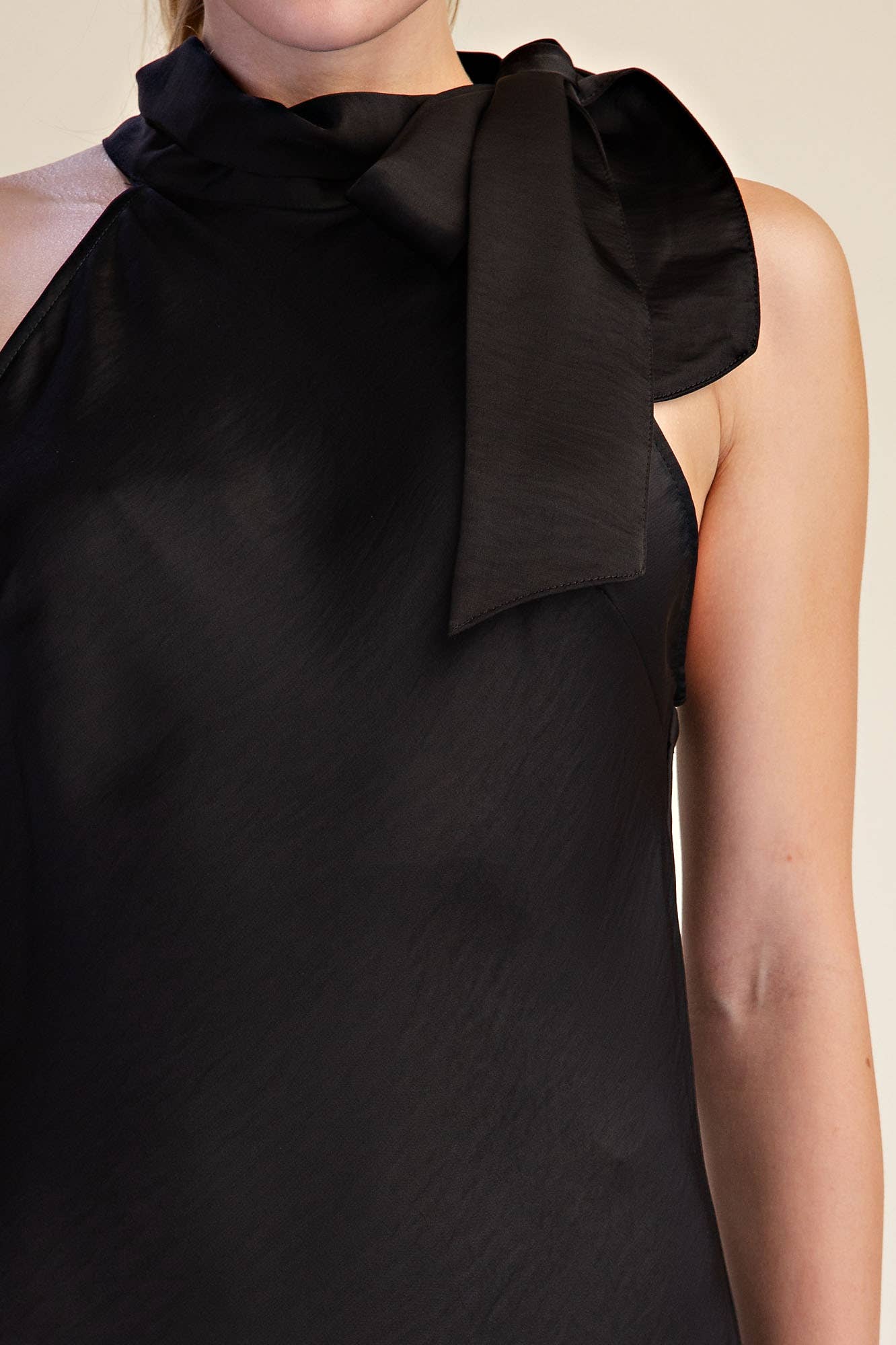 Chance Halter Dress Adjustable Tie Sleeveless Midi Length