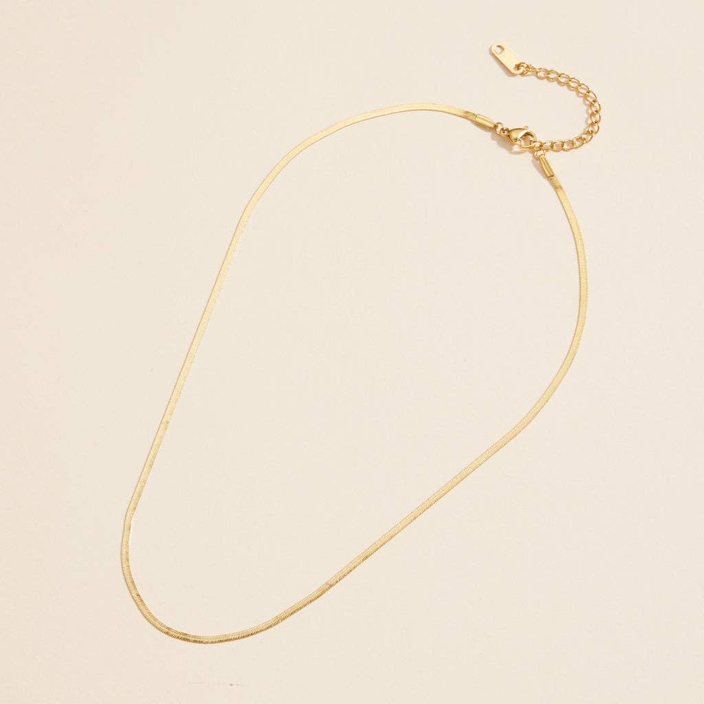 Hene Snake Chain Gold Dip Stainless Steel Necklace