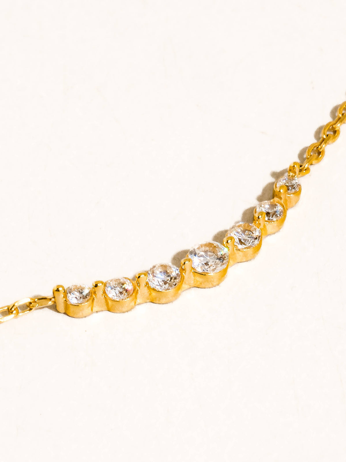 Flânerie by MAIQ 18K Gold Non-Tarnish Crystal Station Chain Necklace