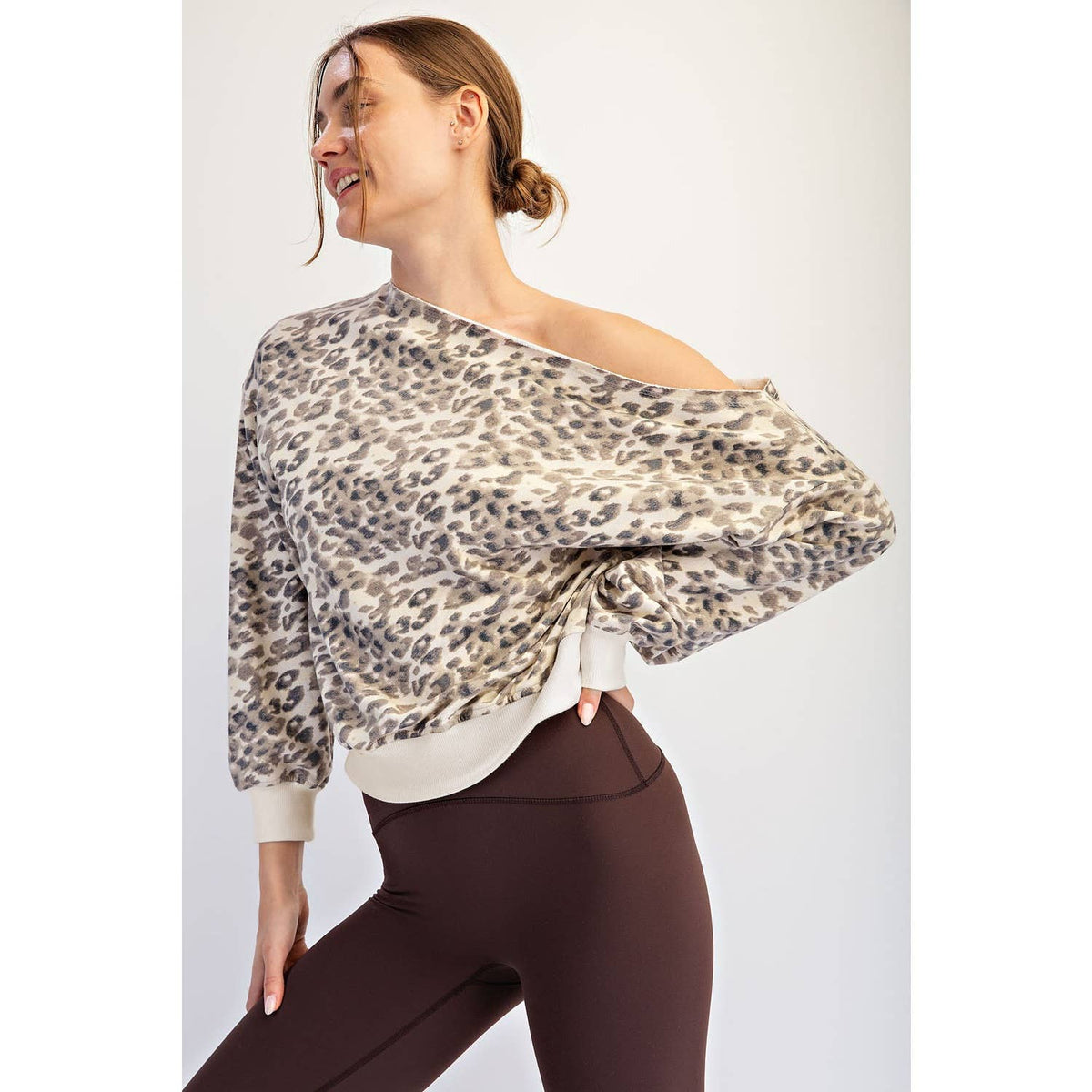 Yardly Animal Print Off Shoulder Top