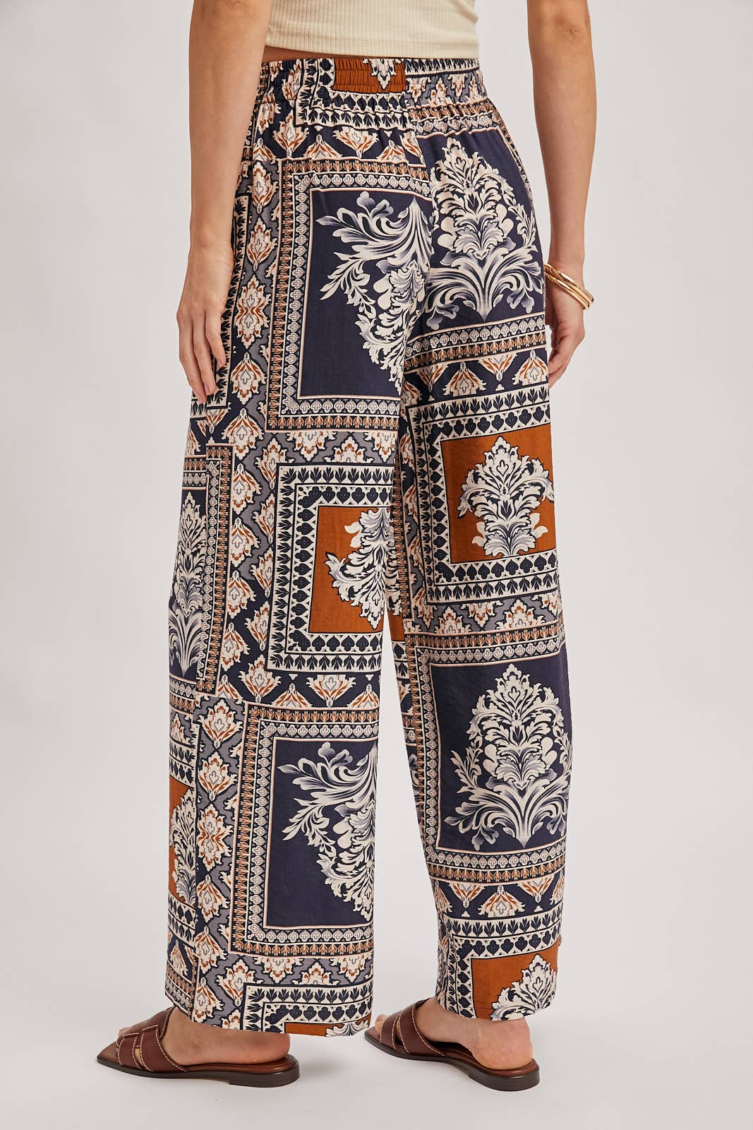 Viki Boho Print Wide Leg Pants