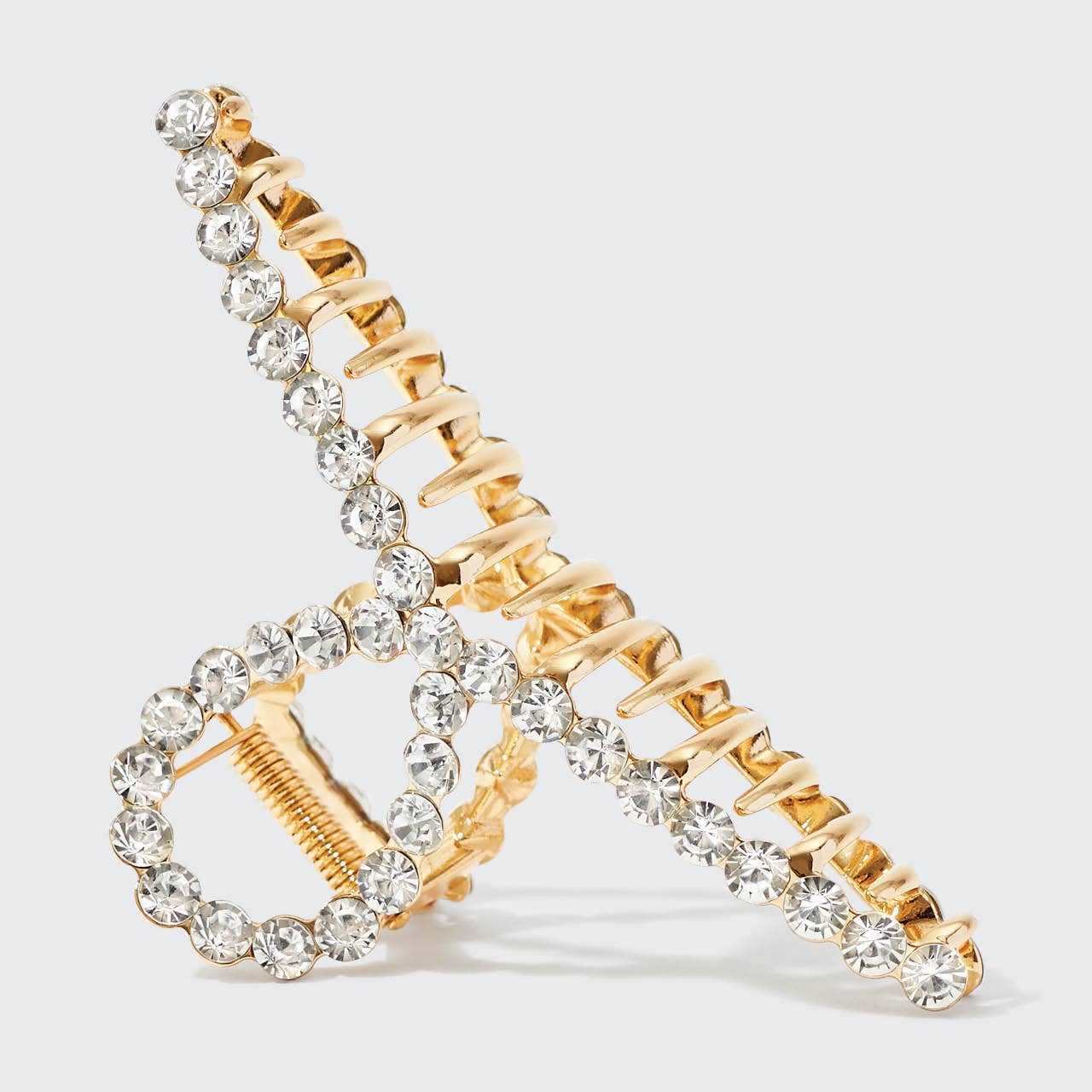 KITSCH Metal Rhinestone Loop Claw Clip 1pc- Gold