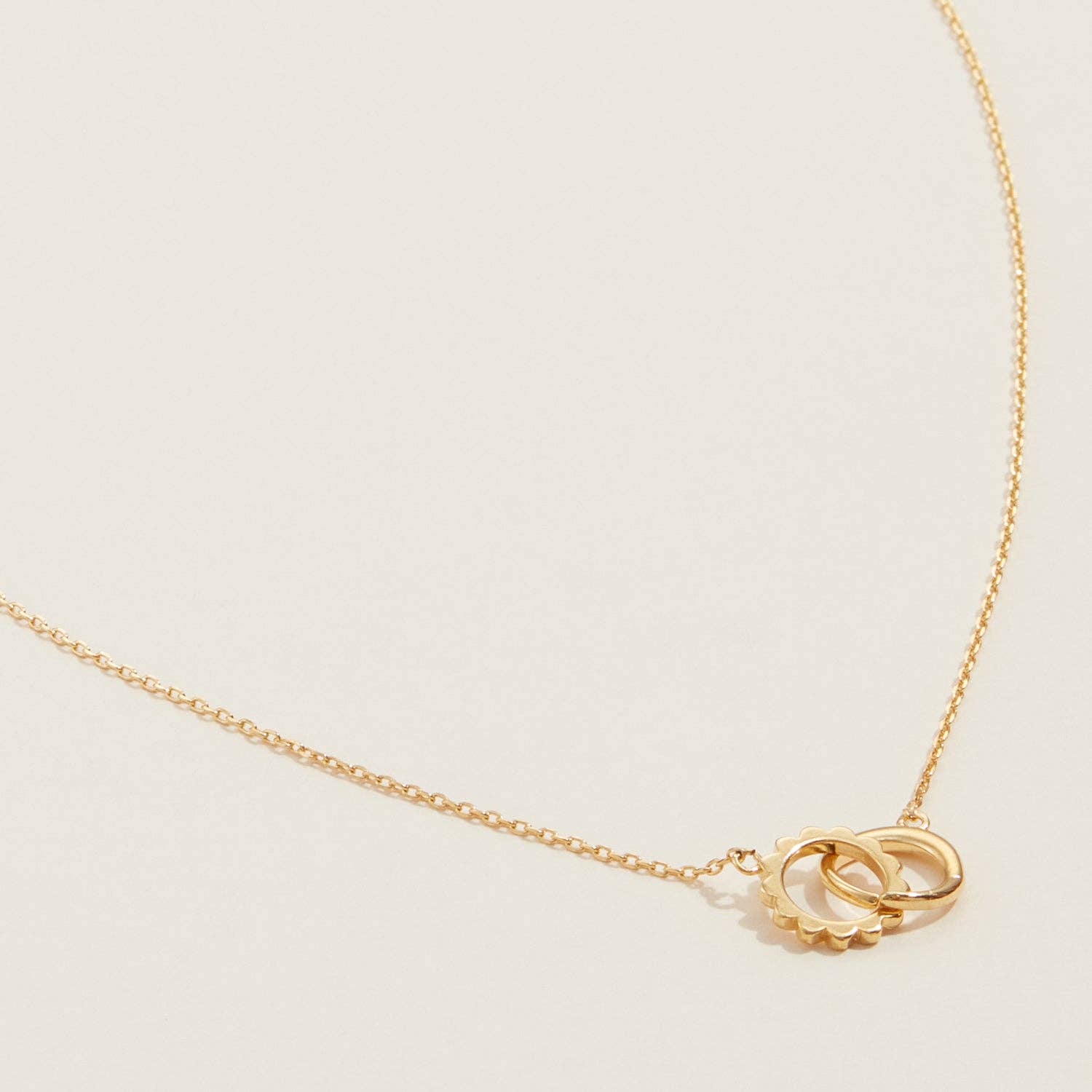 Haven Gold Dipped Dainty Interlocking Circle Necklace