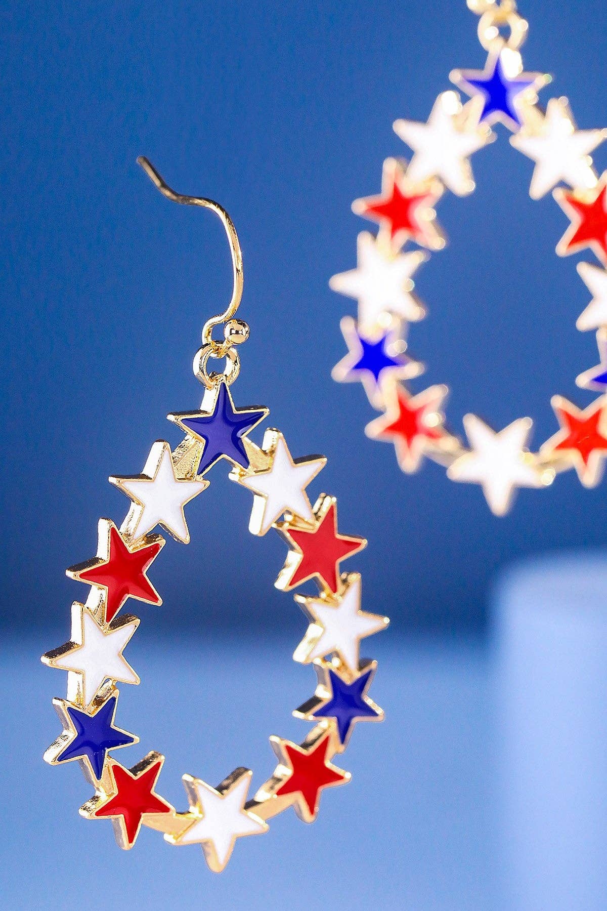 USA Star Teardrop Earrings