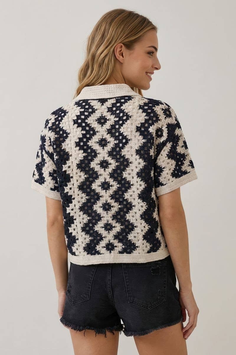 Vaida Abstract Crochet Top