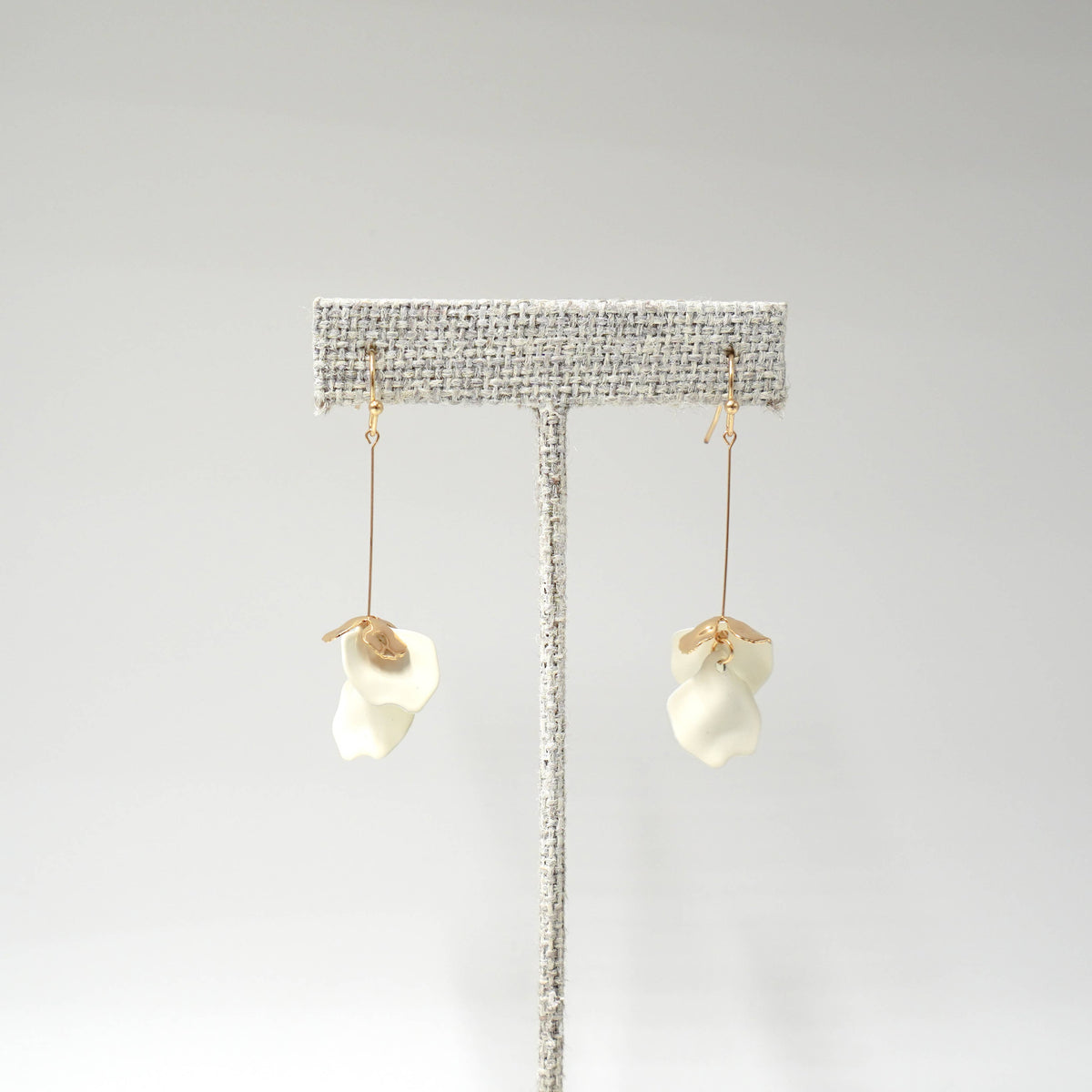 Darlin White MINI Petal Drop Earrings