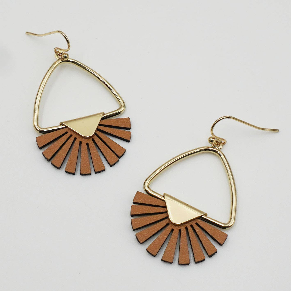 Deb Geometric Leather Drop Earrings