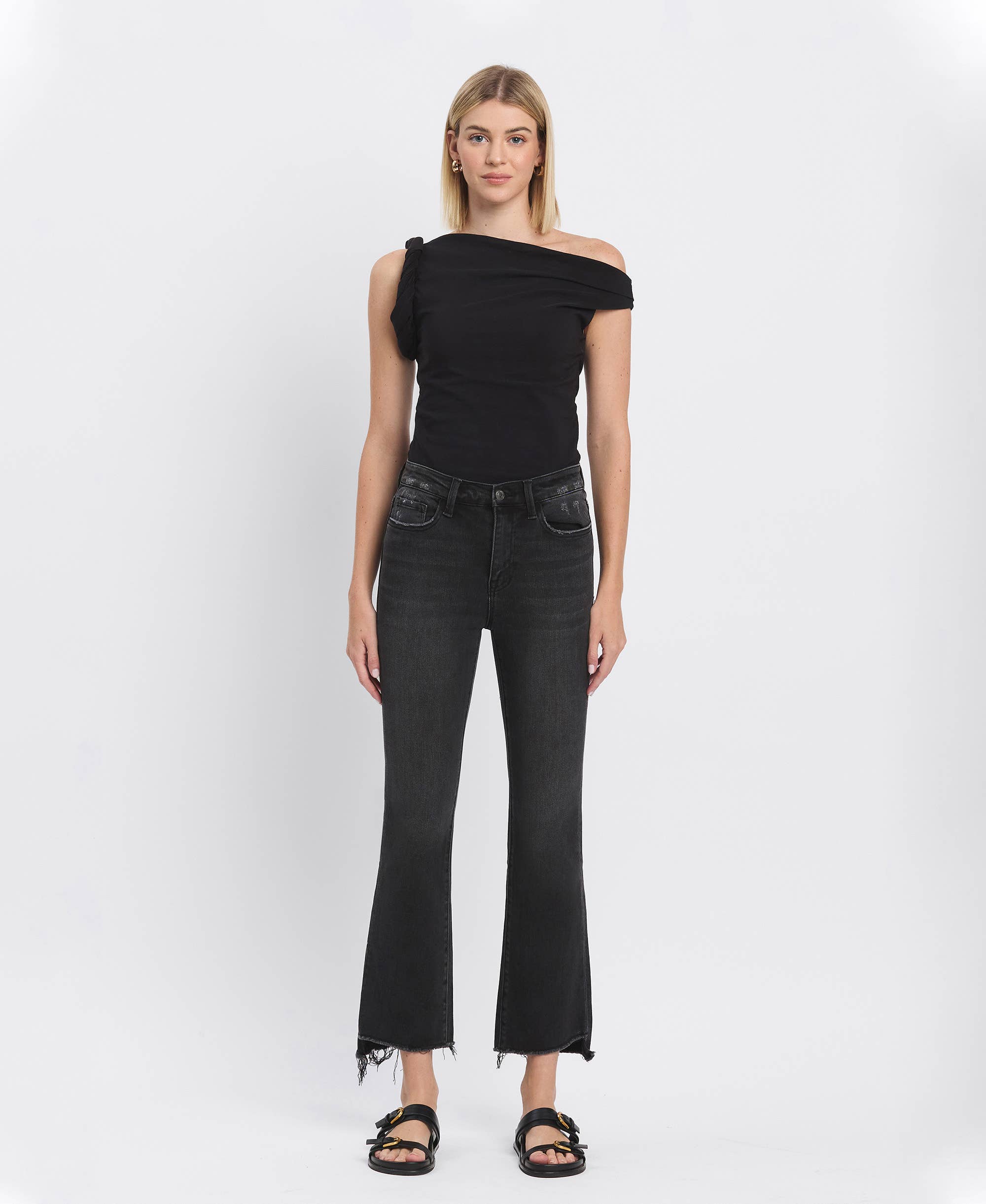 Vervet Tristan High Rise Raw Crop Jeans