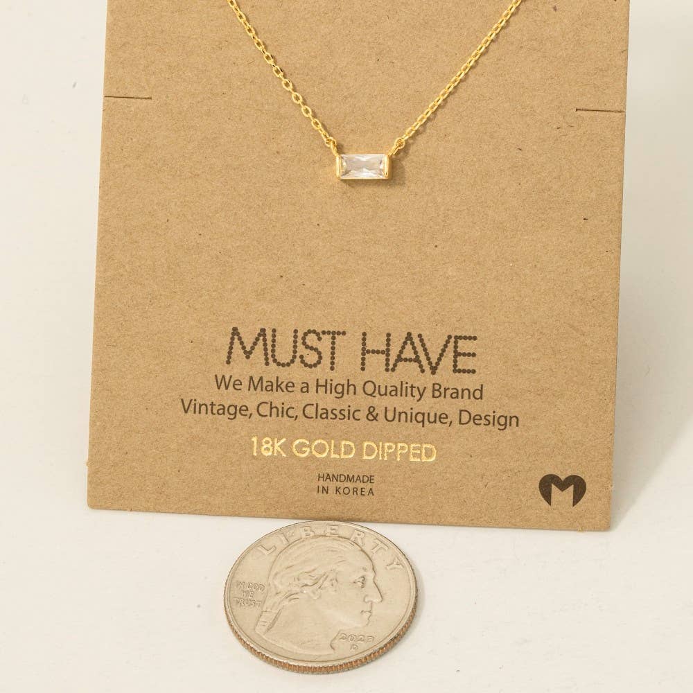Arlow Mini Stud Rhinestone Pendant Necklace (2 Colors!)