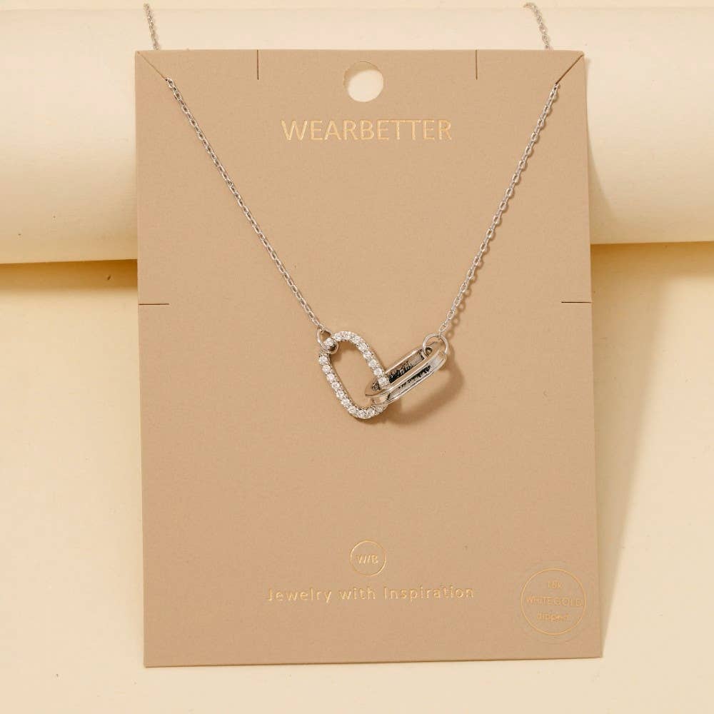 Fester Pave Oval Link Pendant Necklace