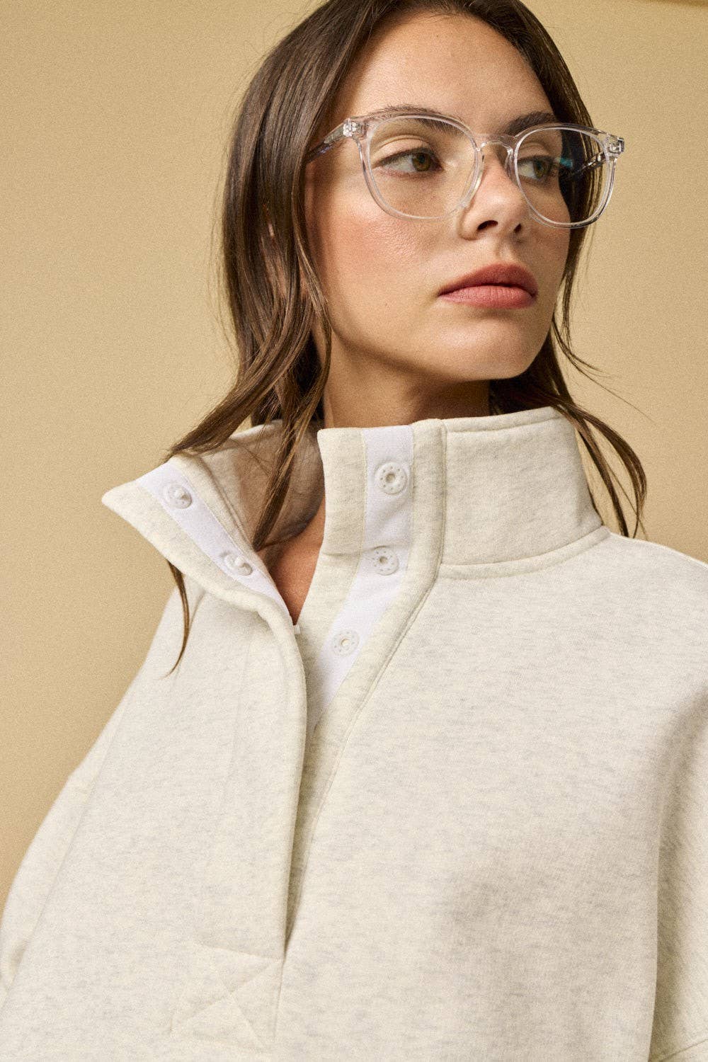 Wendy White Melange Pullover