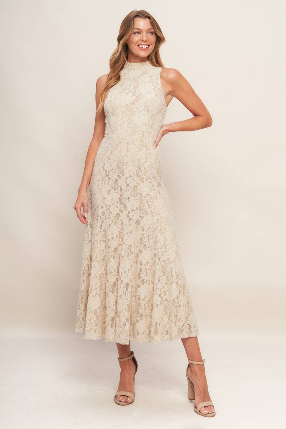 Tabor Lace Mock Midi Dress PREORDER