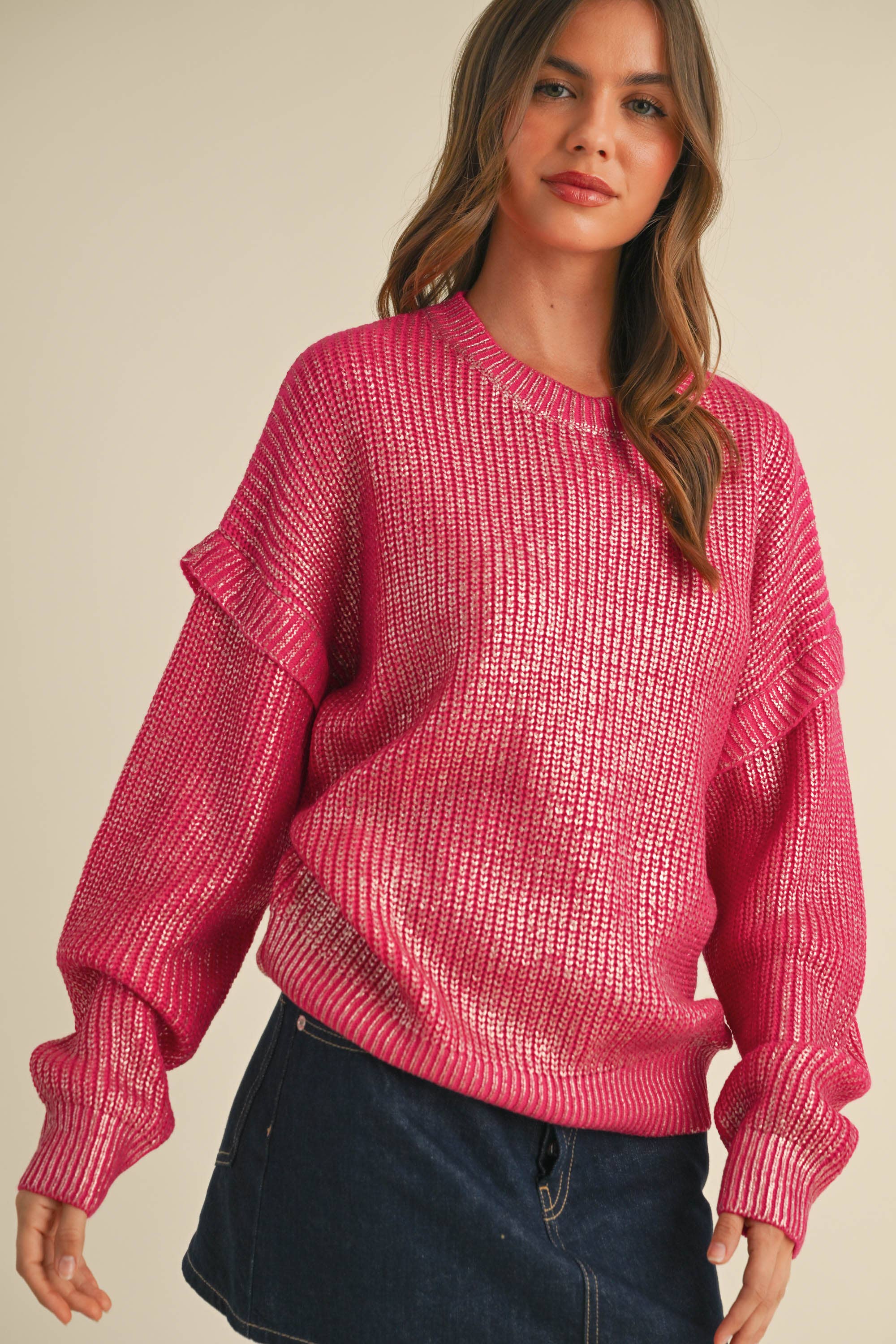 Grayson Metallic Knit Sweater FINAL SALE