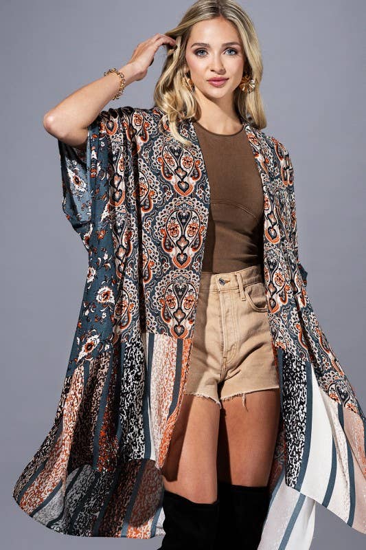 Sweeney Vintage Inspired Paisley Kimono