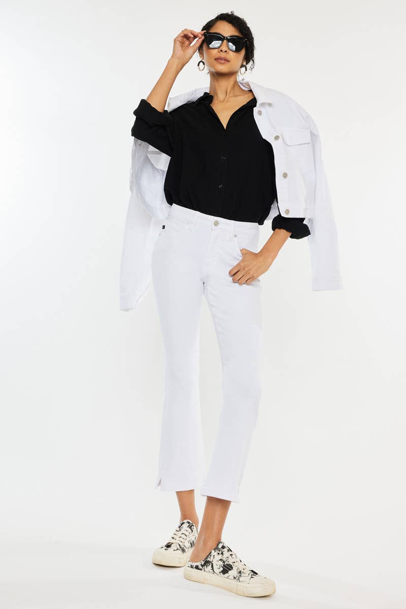 KANCAN Korina High Rise White Flare Jeans