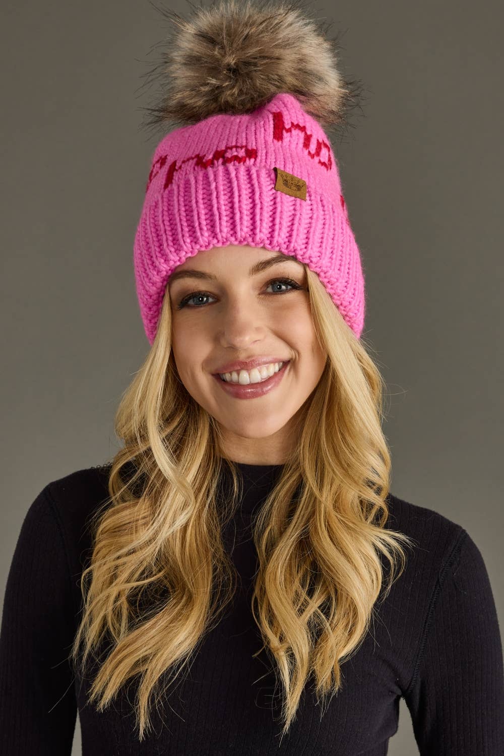 Bogan Pink & Red Ho Ho Ho Pom Hat FINAL SALE