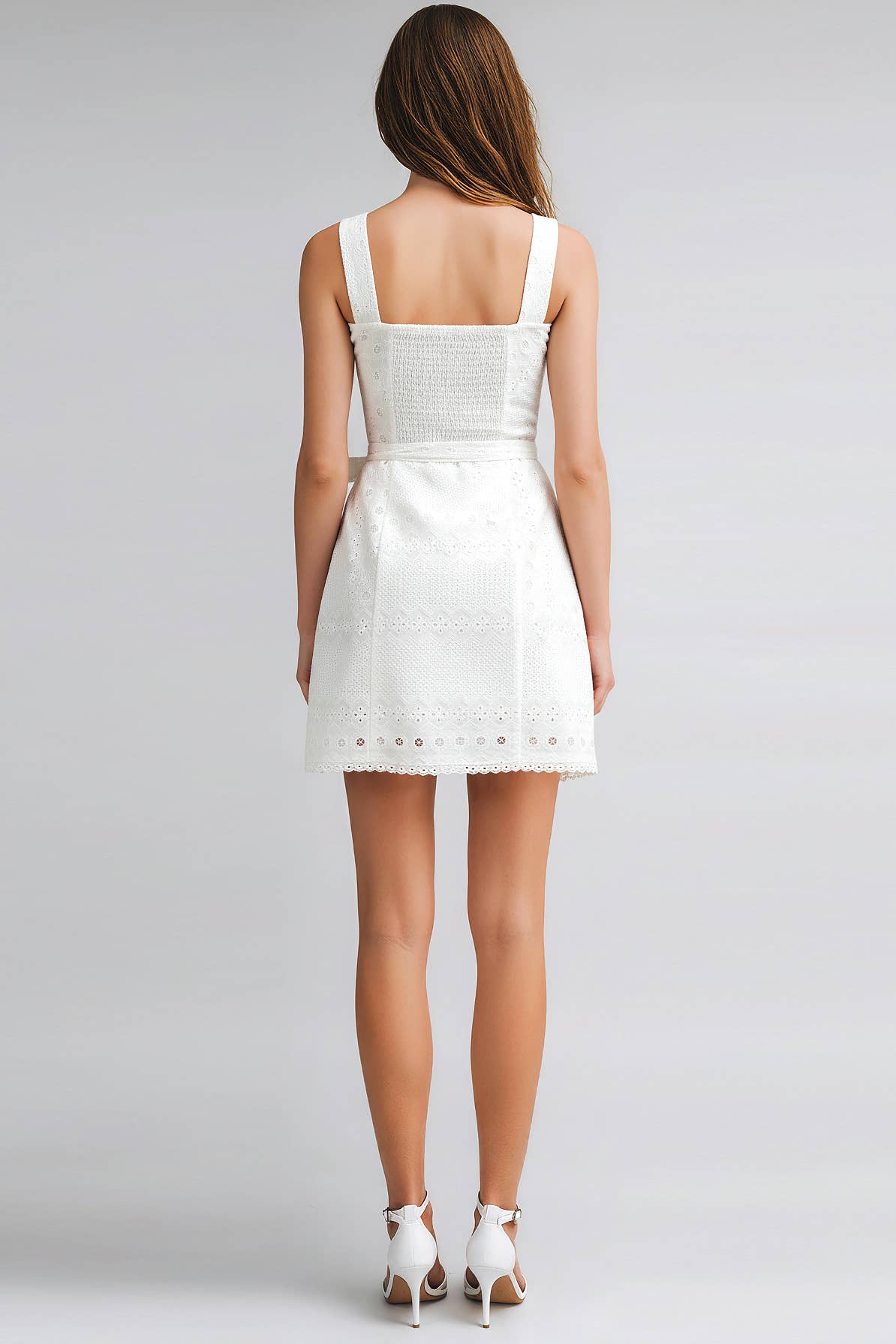 Francis White Lace Wrap Mini Dress