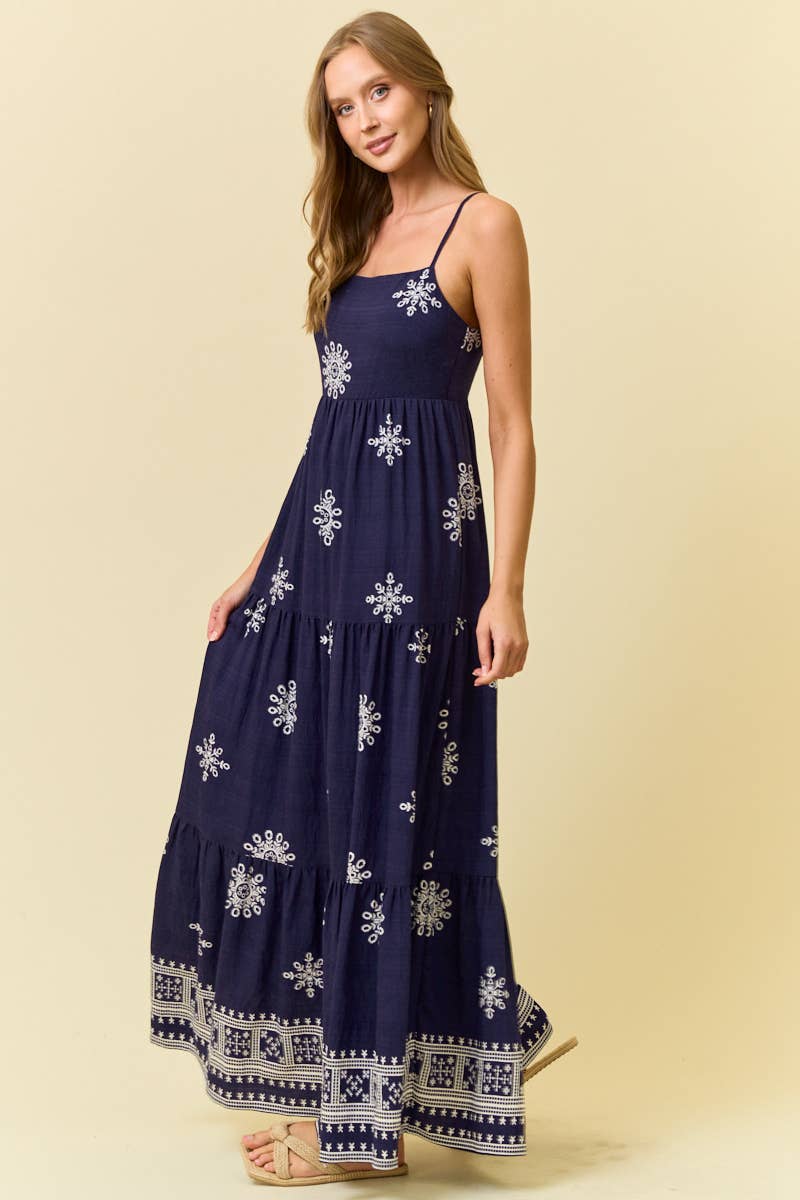 Rebble Print Maxi Dress