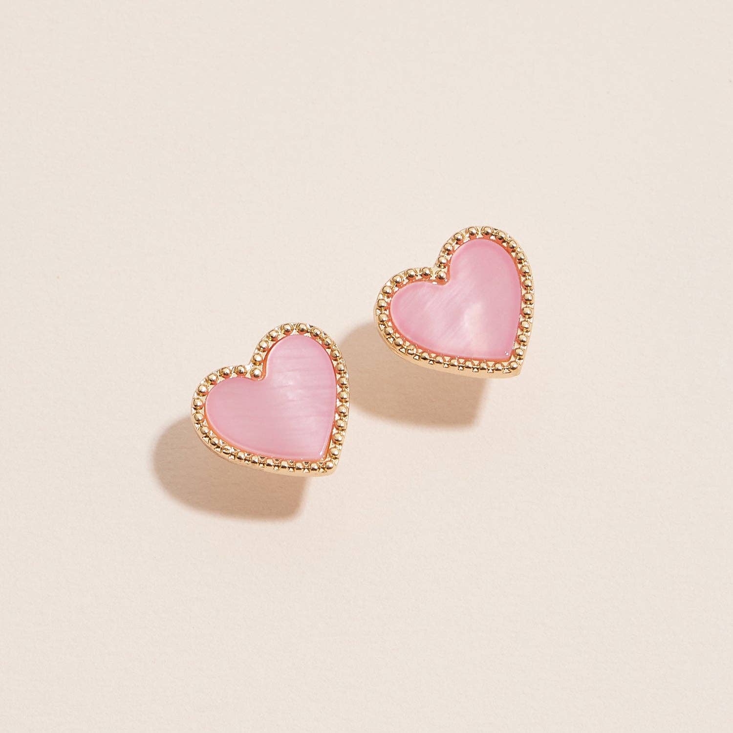 Hurby Gold Heart Stud Earrings – Colorful Enamel Finish