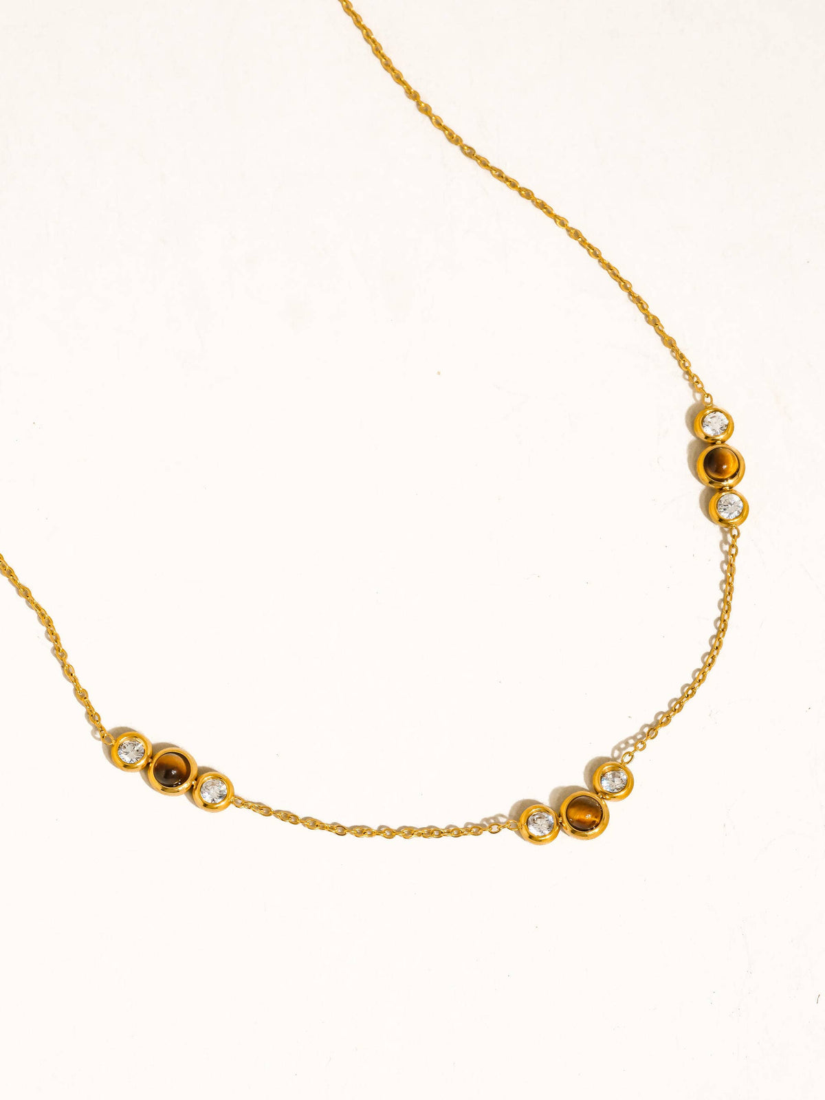 Flânerie by MAIQ Embla 18K Gold Non-Tarnish Tiger Eye CZ Necklace