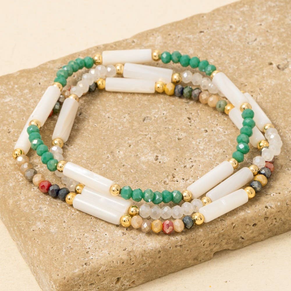 Ramona Assorted Beaded Bar Bracelet 3 Set
