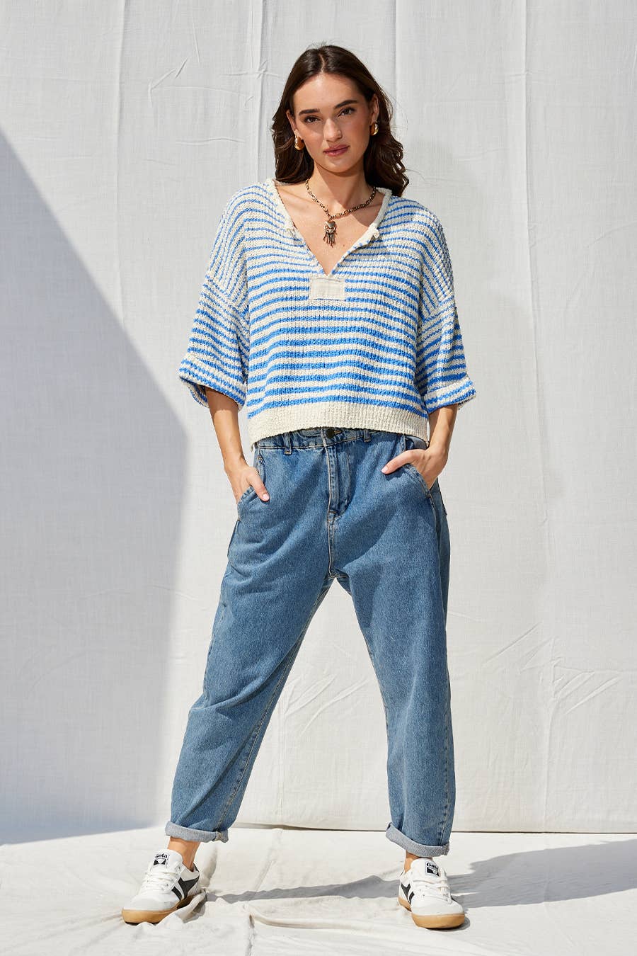 Morgan Lightweight Striped Slouchy Sweater
