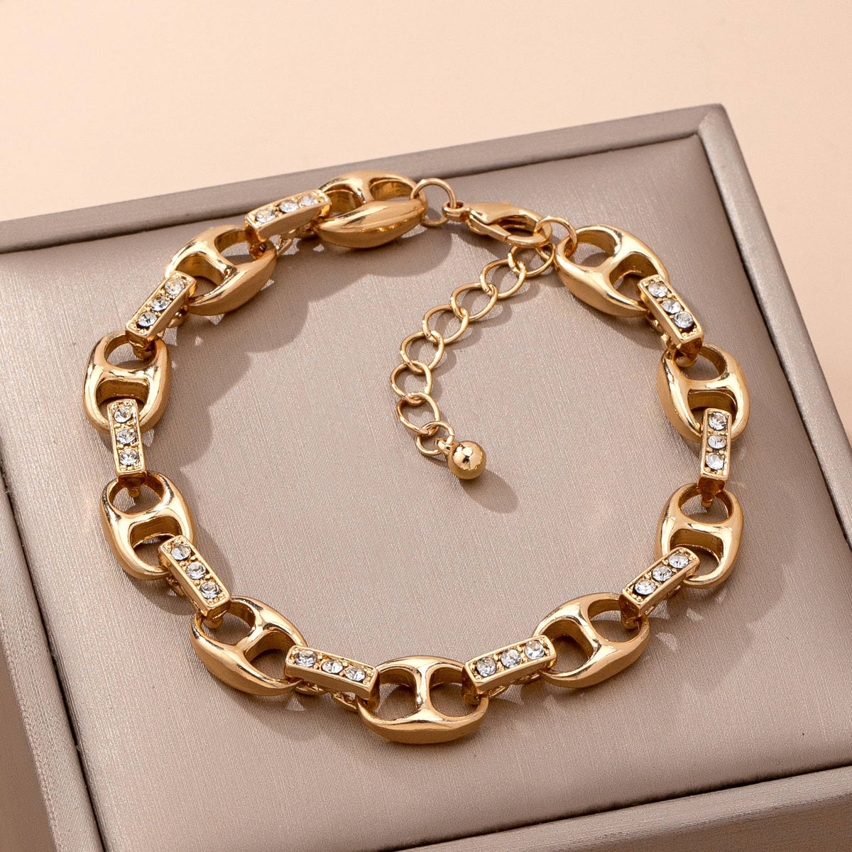 Claire Sparkling Gold Link Chain Bracelet