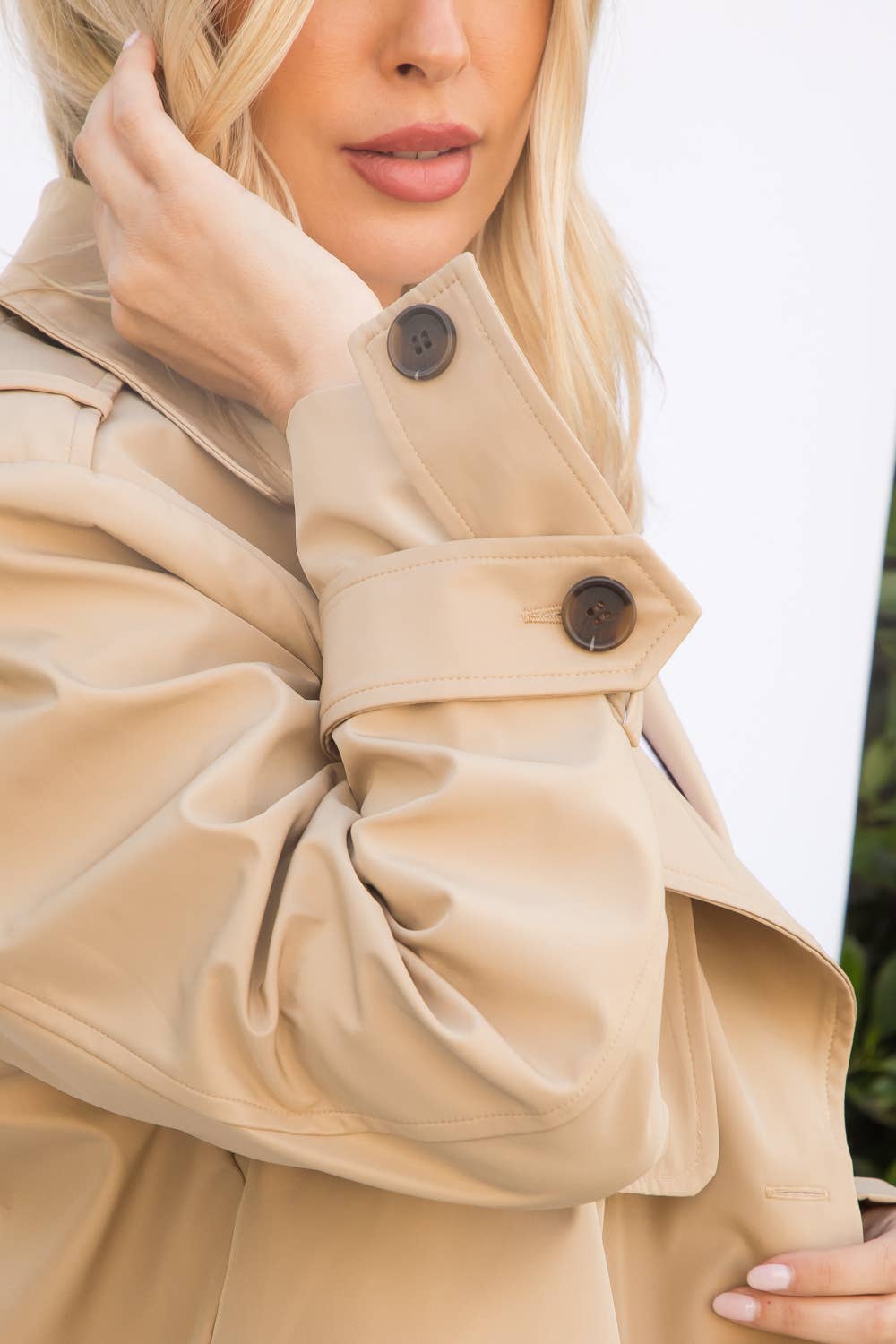 Cody Solid Cropped Trench Coat