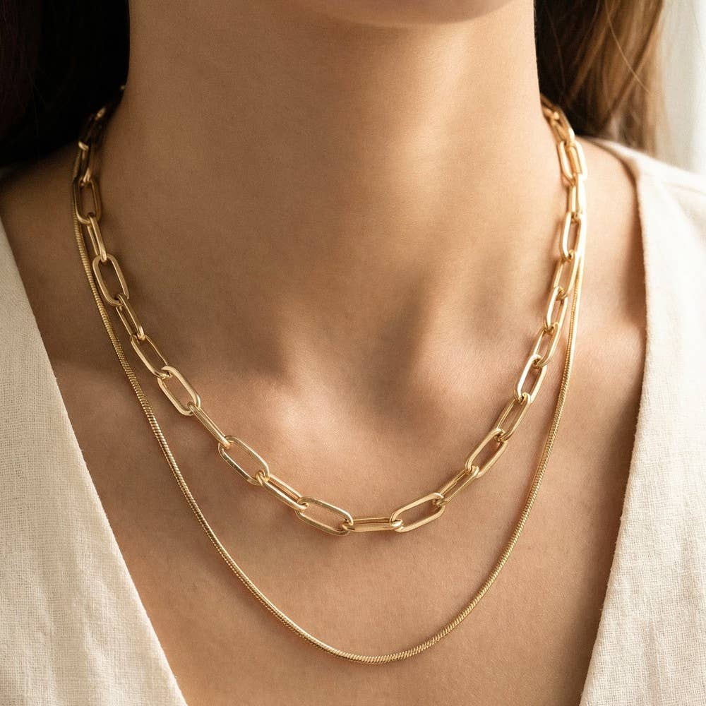 Astor Double Chain Layered Necklace