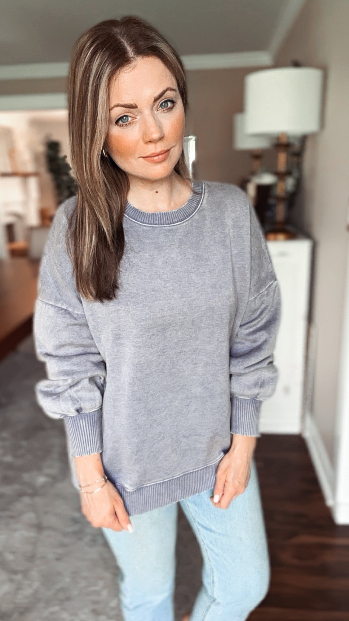 Jessica Hi Low Pullover Fleece Top