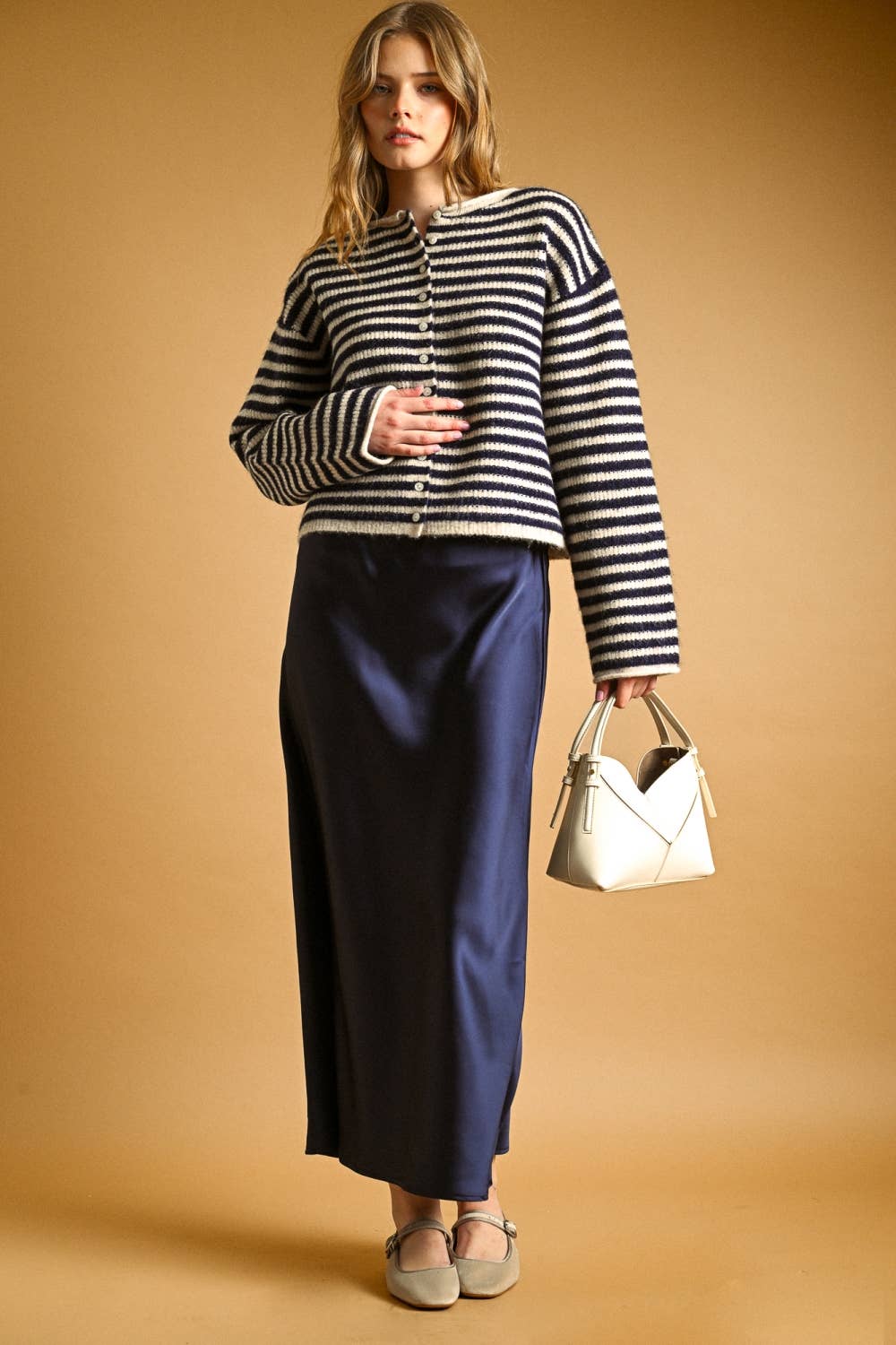 Darla Satin Midi Skirt
