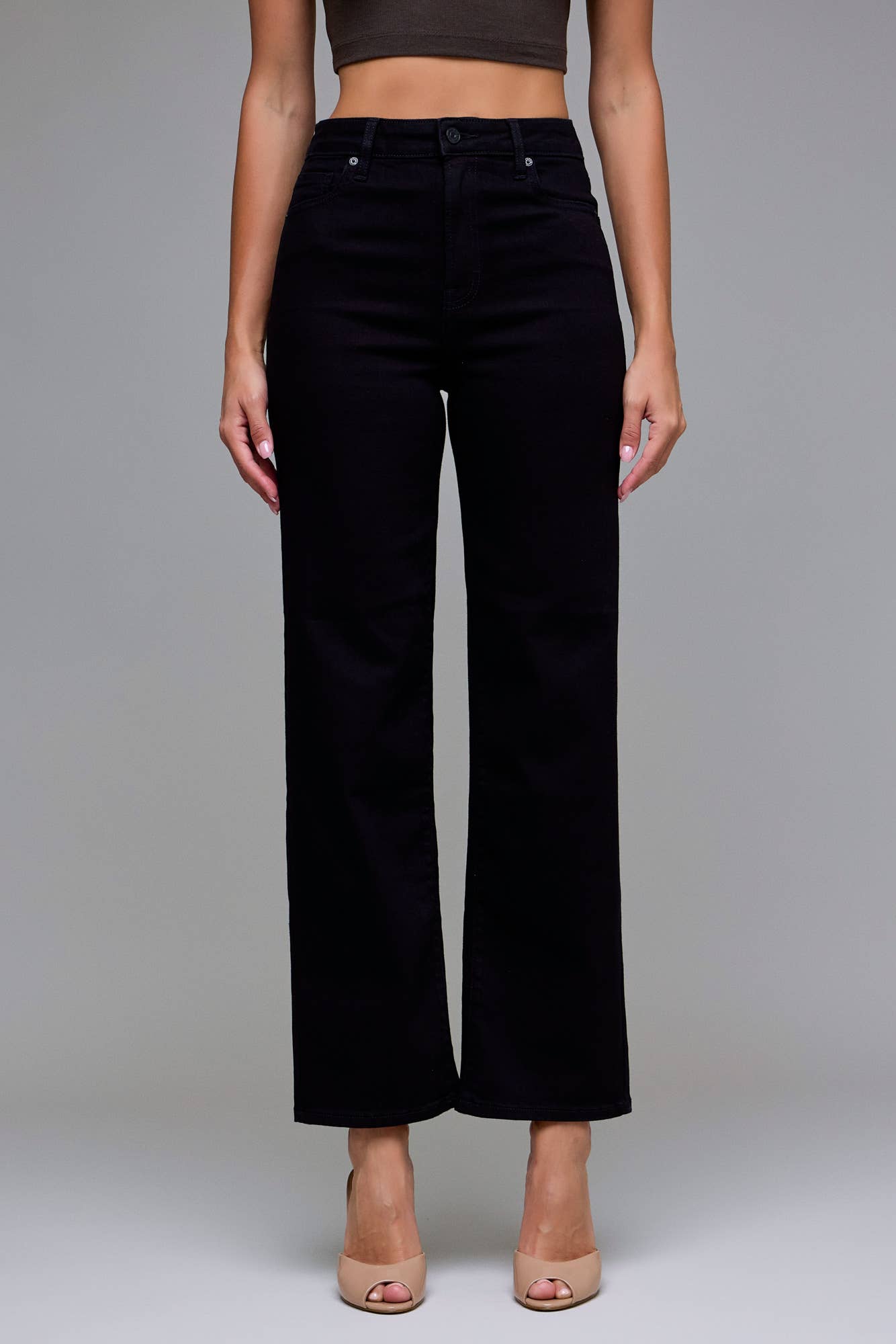 HIDDEN Marla Jet Black Clean Stretch Straight Jeans