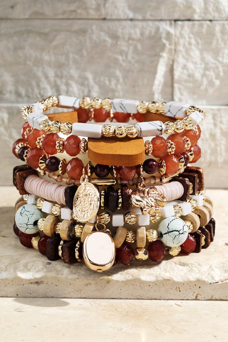 Flint Multi Layered Natural Stone Bracelet