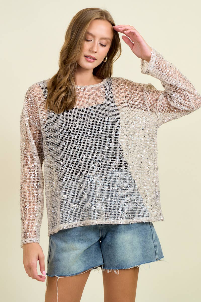 Glibb Sequin Knit Sweater -In stores 10/10!