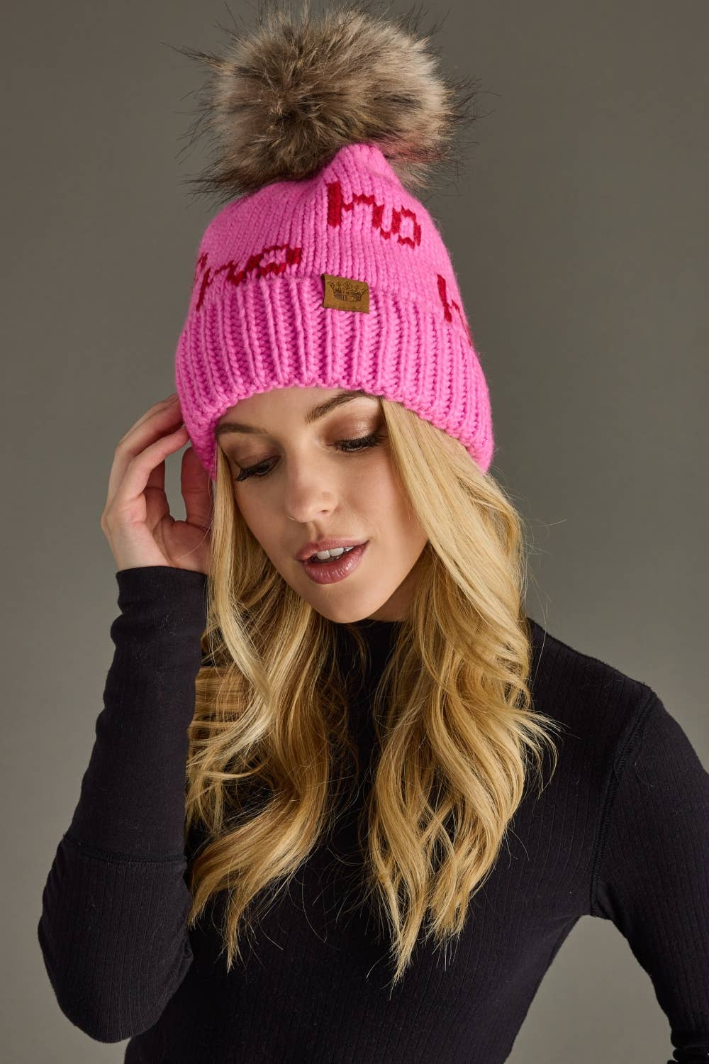 Bogan Pink & Red Ho Ho Ho Pom Hat FINAL SALE