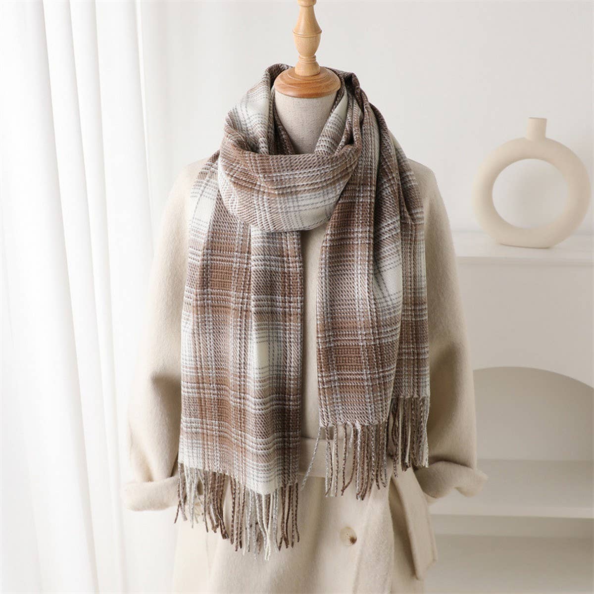 Mae Plaid Tassel Scarf (3 Colors!) PREORDER