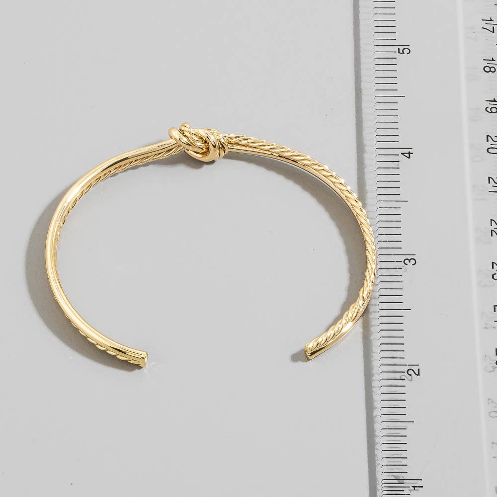 Rota Wire Smooth Rope Knot Open Cuff Bracelet (2 Colors!)