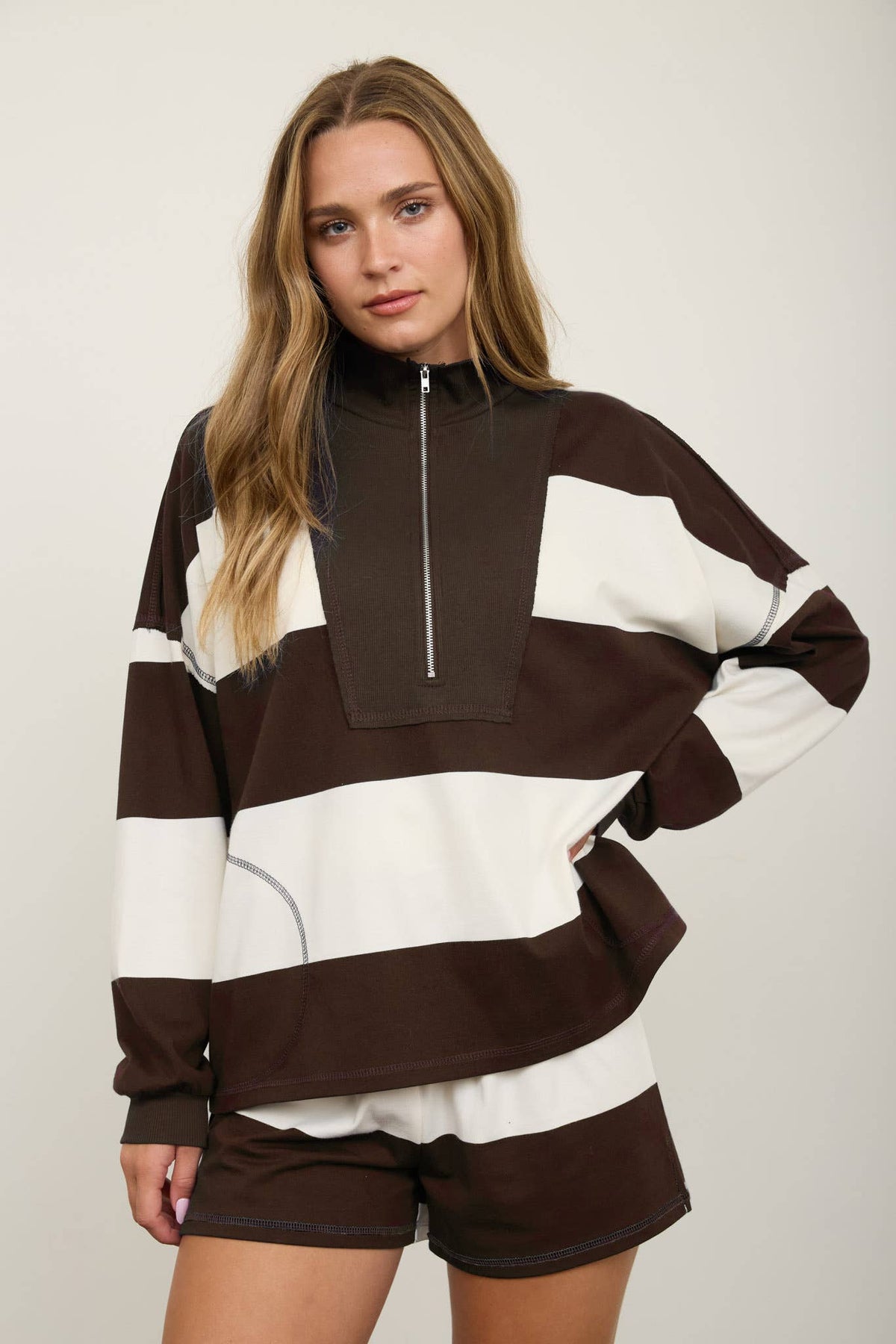 Reem Stripe Half Zip Top PREORDER