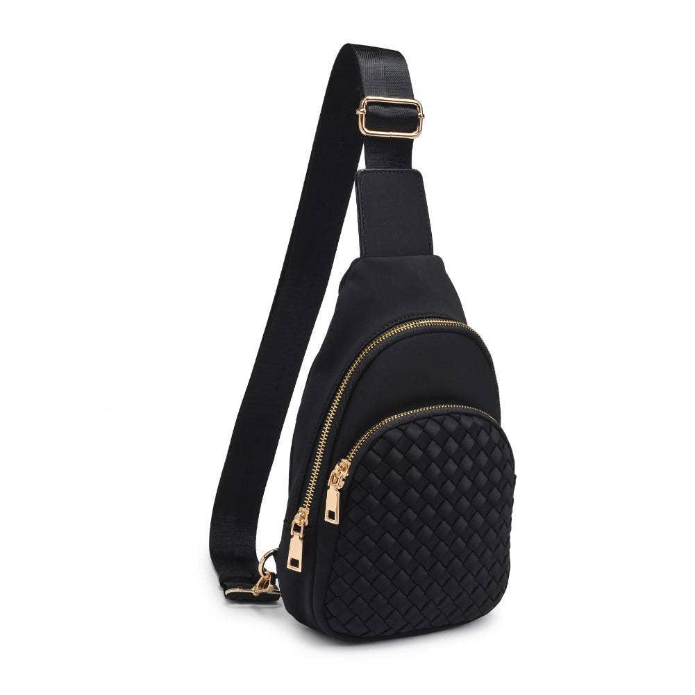 Hailey Woven Neoprene Sling Backpack