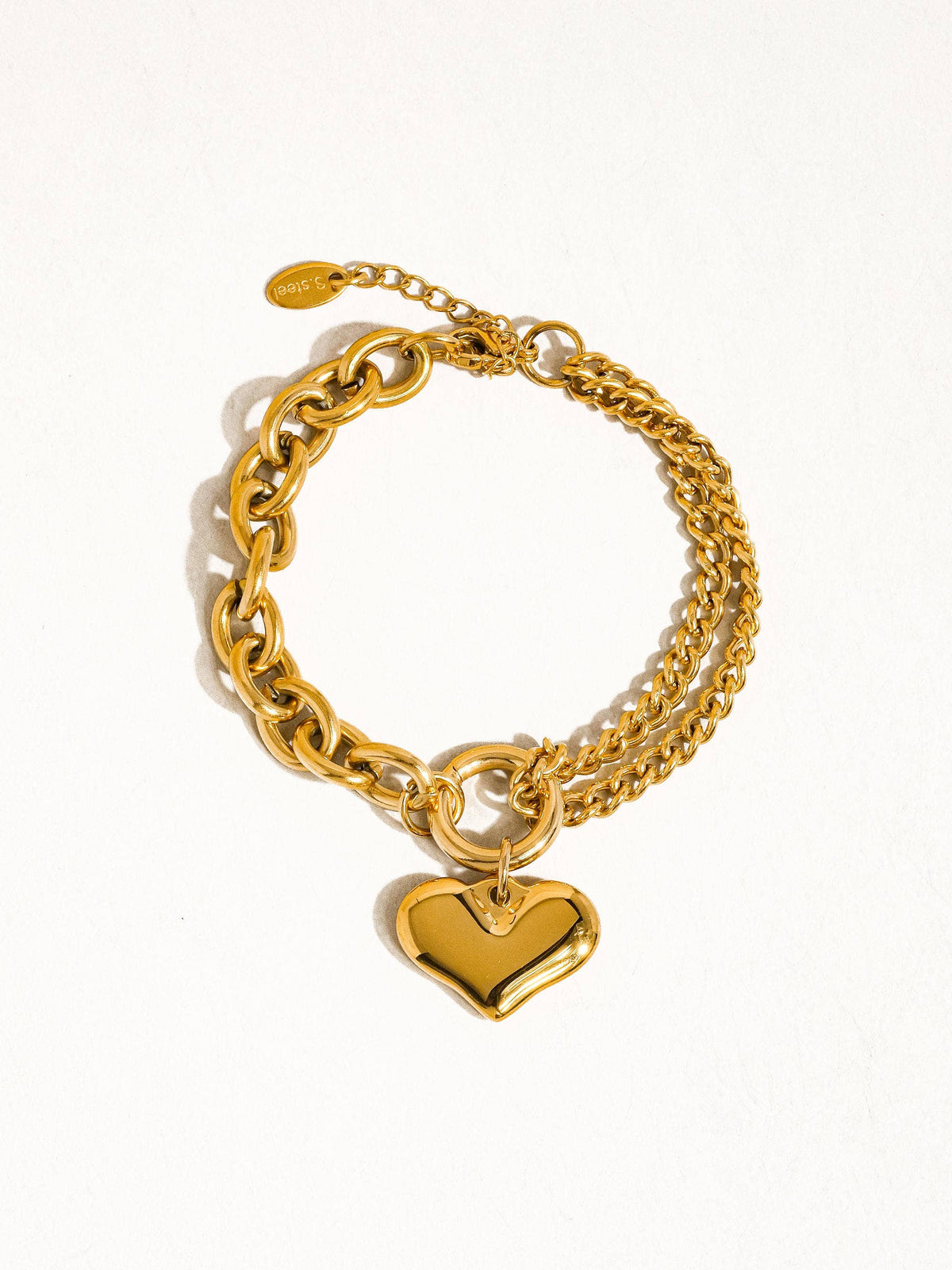 Flânerie by MAIQ Allure 18K Gold Non-Tarnish Heart Chain Bracelet