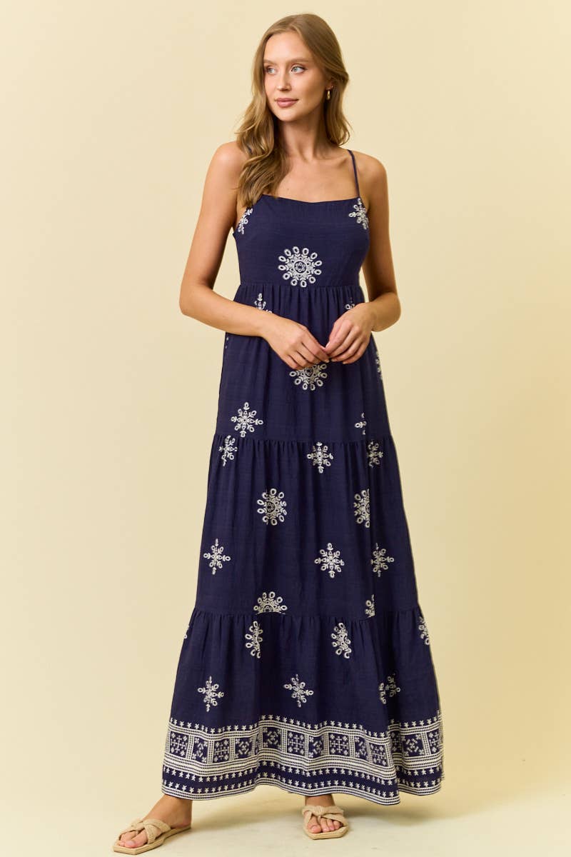 Rebble Print Maxi Dress