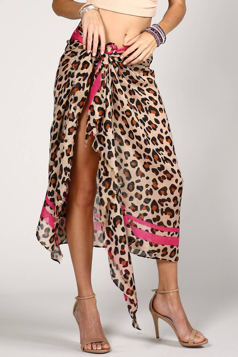 Renny Leopard Print Scarf