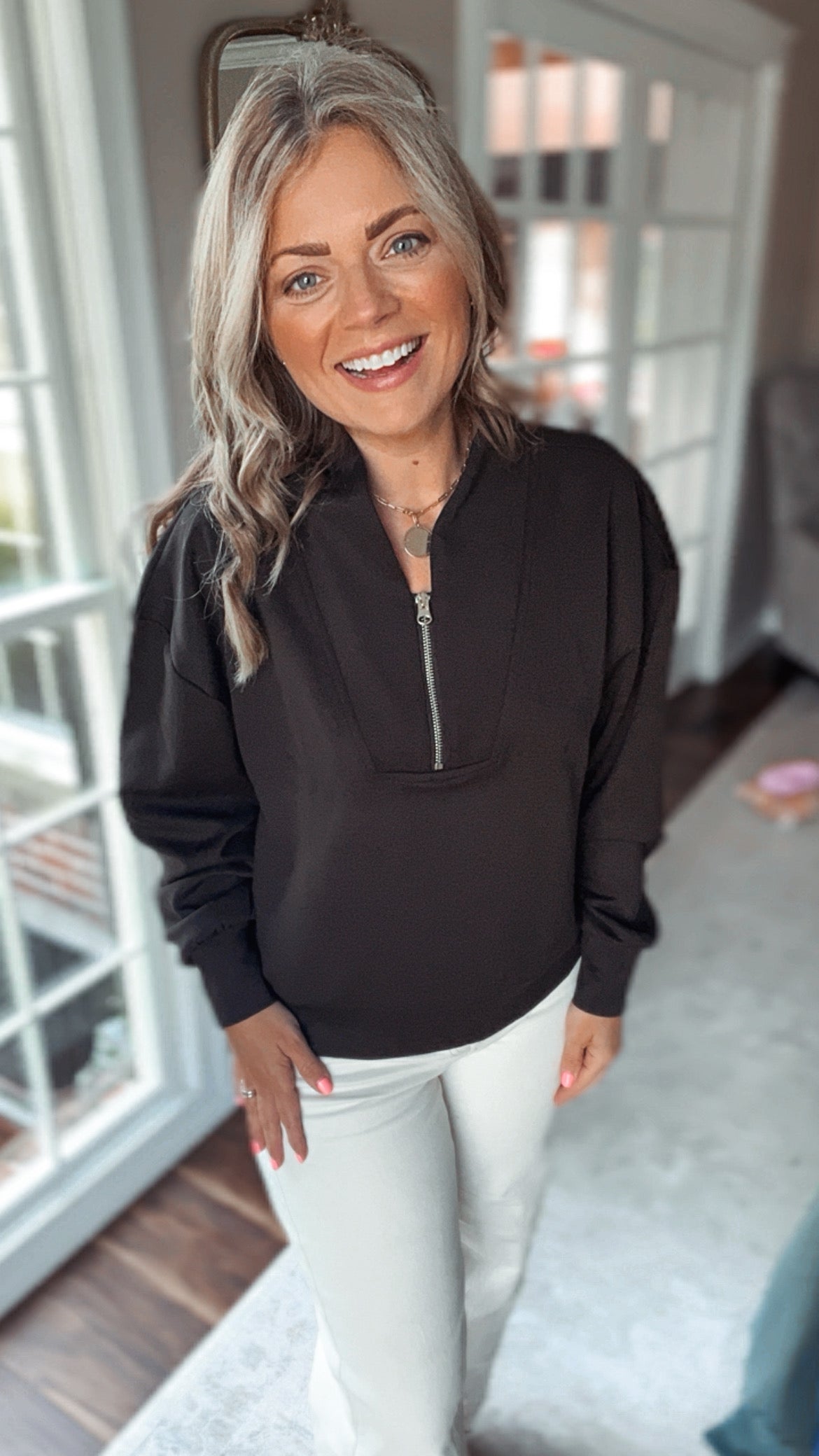 Torrey Zip Pullover Top