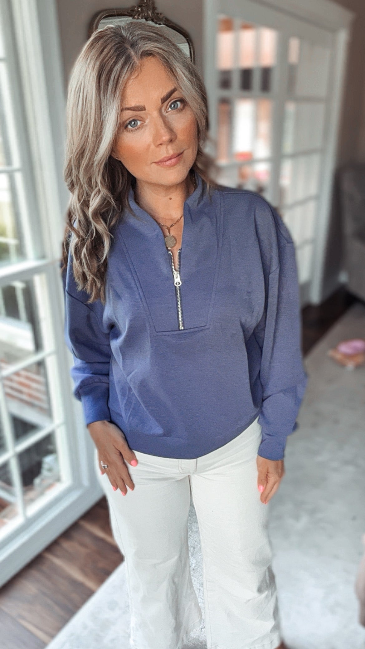 Torrey Zip Pullover Top